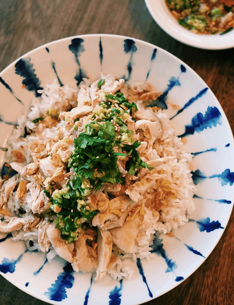 Chicken & Rice with Scallion-Ginger Oil