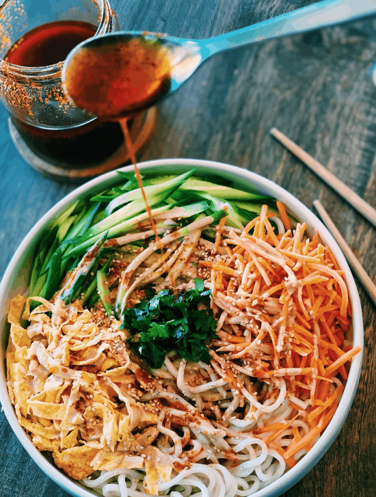 Vegetarian Spicy Taiwanese Sesame Cold Noodles - PERFECT Meal Prep