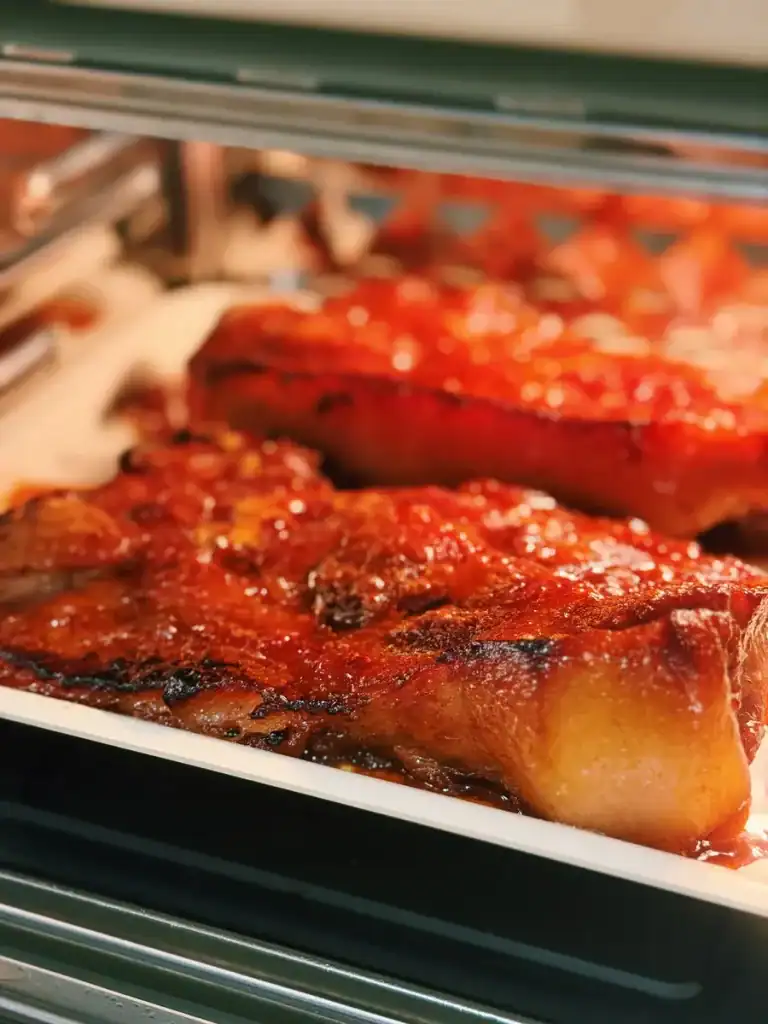 BBQ Pork or Chashu roasting in an Air Fryer