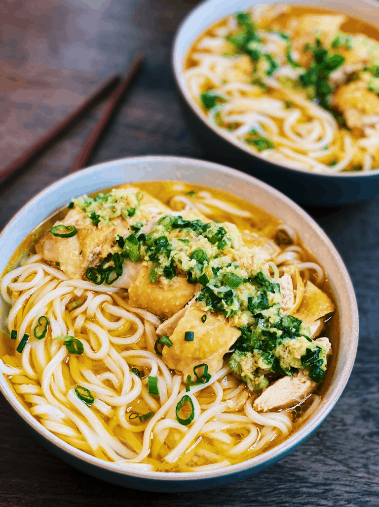 Asian Instant Pot Hainan Chicken Noodle Soup