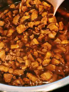 Sauteing and Simmering chopped pork in Instant pot for Taiwanese Braised Pork Rice
