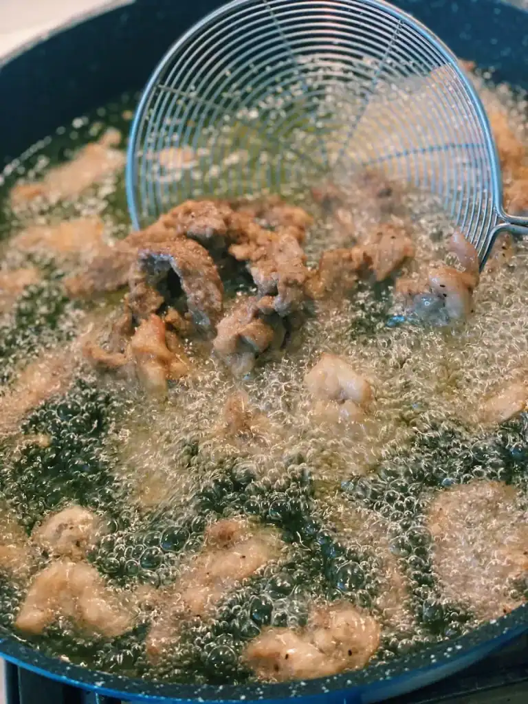 Deep Frying Beef for Tender Mongolian Beef