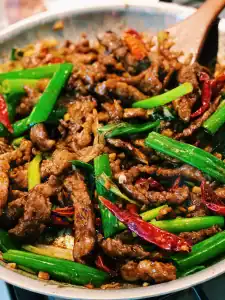 Stir Frying Mongolian Beef