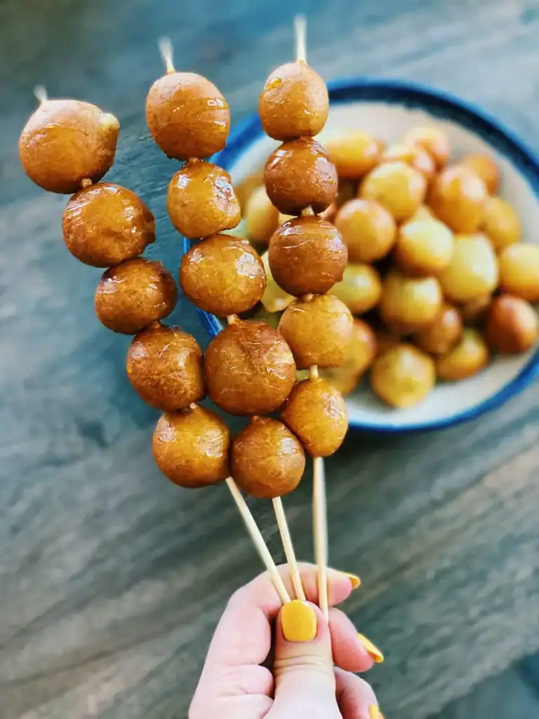 Taiwanese Sweet Potato Ball Skewer