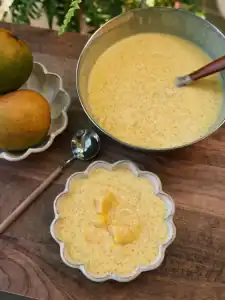 Easy Bowl of Mango Sago Divided into Smaller Bowls