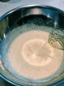 Mixing creamy dressing with Japanese Mayo and Dashi for Hawaiian Macaroni Salad