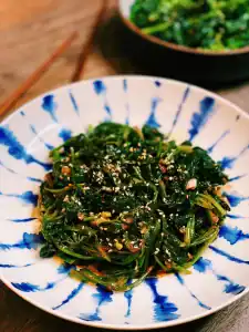 Spicy version of Korean Spinach Salad