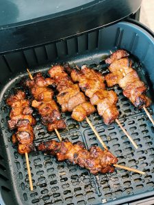 Air Frying Chinese Mala Pork Belly Skewers in the Air Fryer