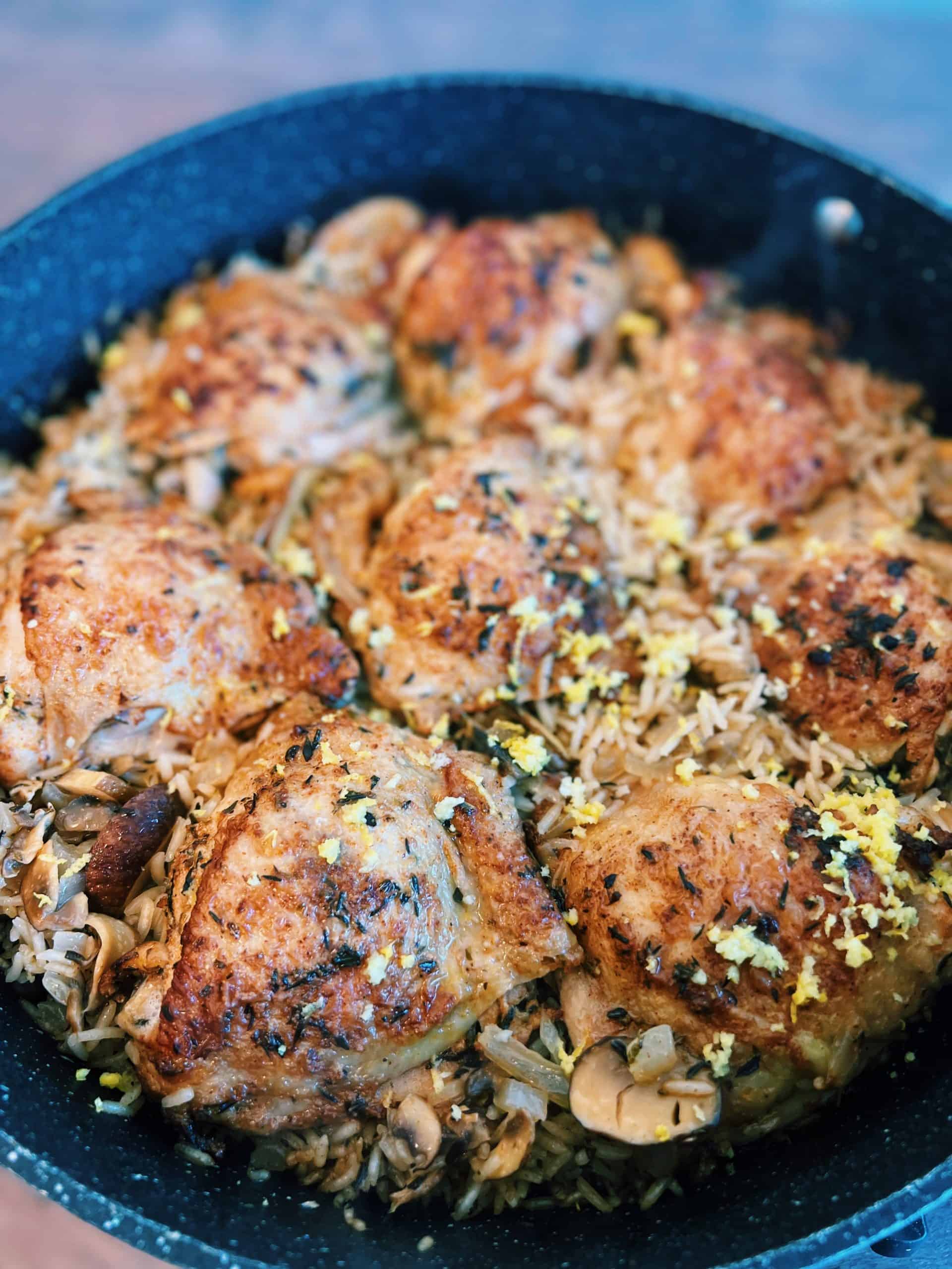 One Pot Chicken and Mushroom Rice