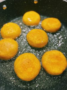 Pan Frying Korean Cheesy Pumpkin Pancake