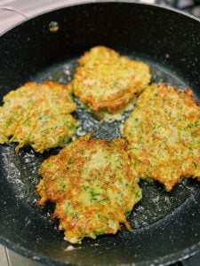 Pan Frying Crispy Zucchini Pancakes