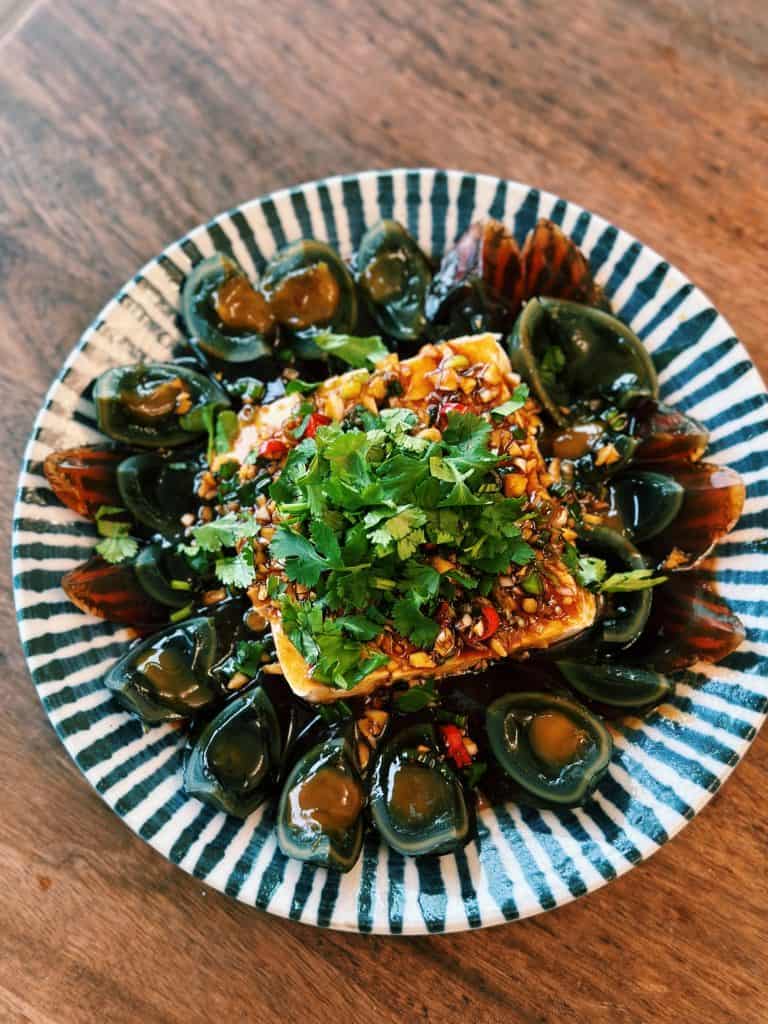 Century Egg with Silken Tofu (10 minutes)