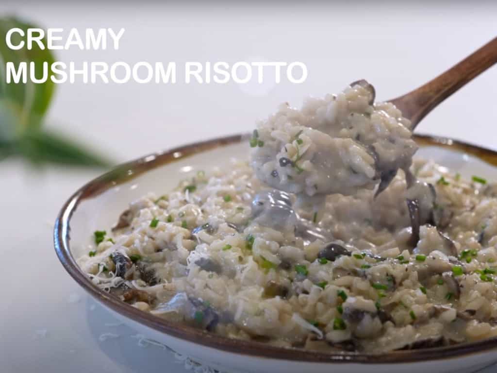 Tiffy creates a creamy mushroom risotto for date night 