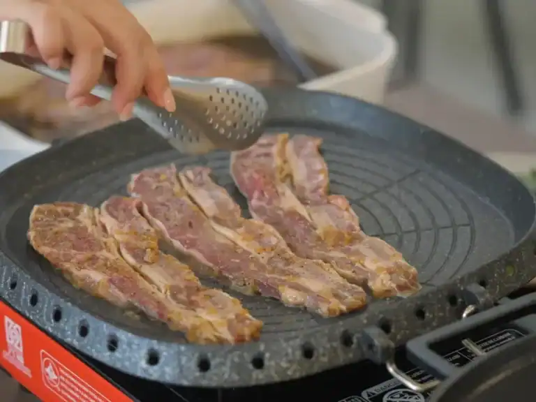 Grilled Korean BBQ Marinated galbi for KBBQ Night