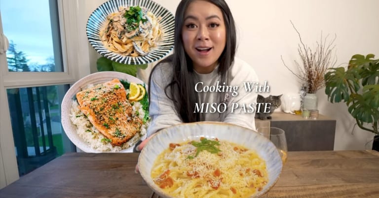 Tiffy introduces a few easy recipes made with miso paste, like air fryer miso glazed salmon and creamy miso pasta