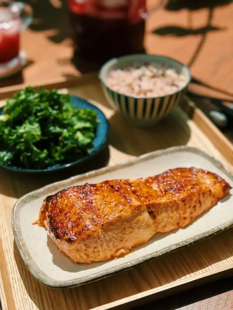 20 Minutes Creamy Ginger Miso Salmon in Air Fryer