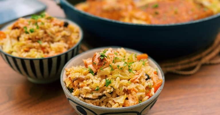 Super Easy One Pot Salmon And Rice