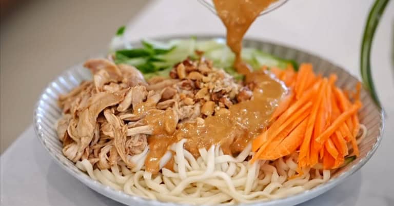 Spicy Creamy Shredded Chicken Sesame Cold Noodles
