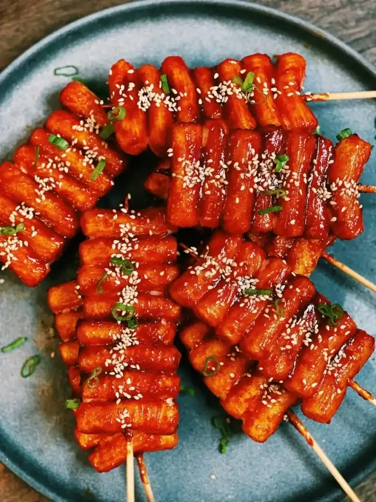 Korean Spicy Rice Cake Skewers