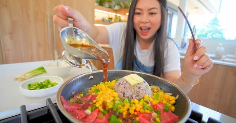 Taiwanese Night Market Sizzling Black Pepper Beef Rice