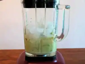 Vietnamese Avocado Smoothie blended with condensed milk and ice