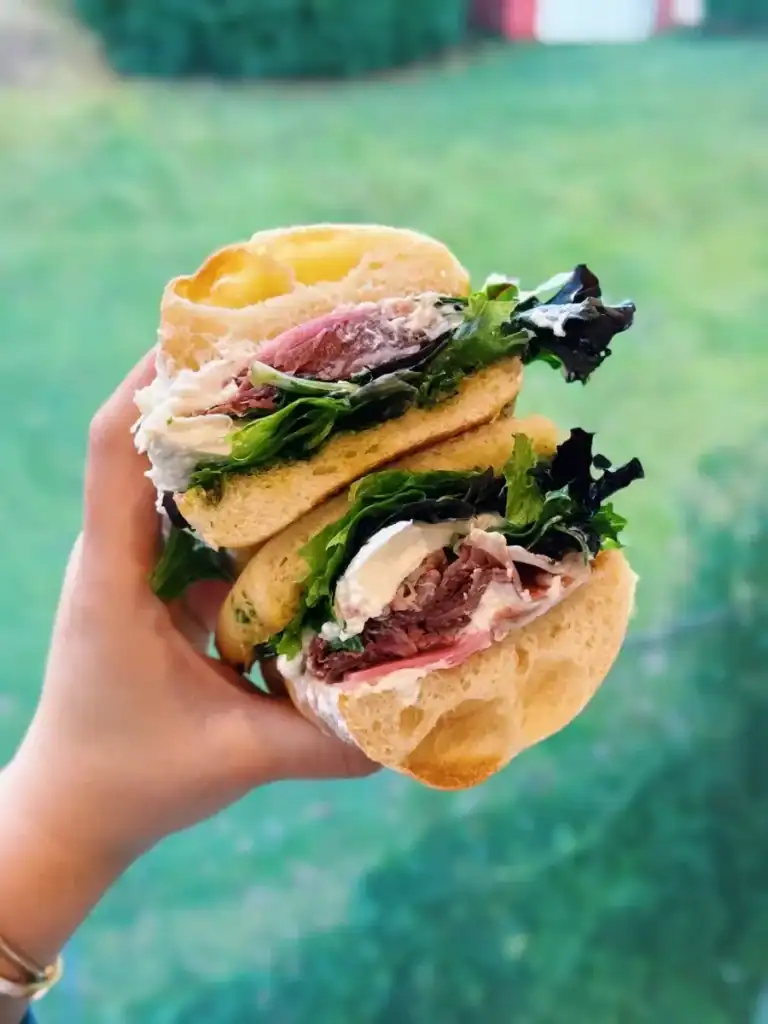 Fresh Burrata Sandwich with Pesto and Prosciutto