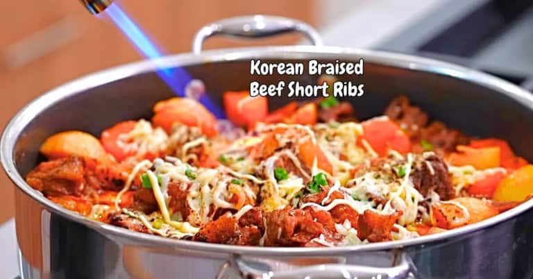 Cheesy Spicy Galbi-Jjim Braised Beef Short Ribs