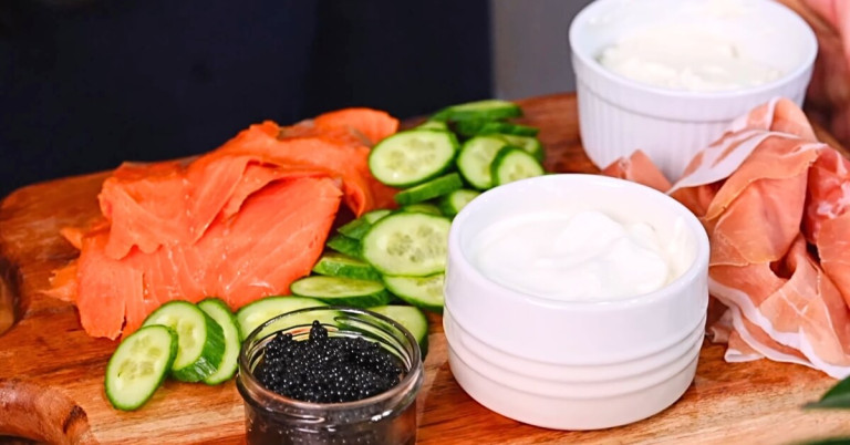 Smoked Salmon Caviar Brunch Board