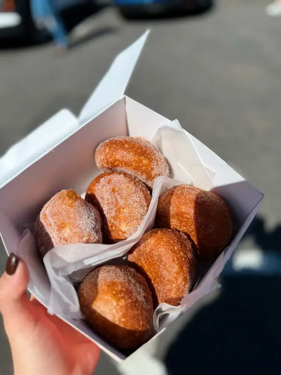 Portuguese-style malasadas in a box from Leonard's