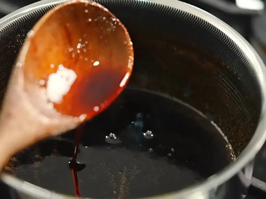 Making The honey Soy Glaze for Air Fryer Honey Glazed Pork Belly