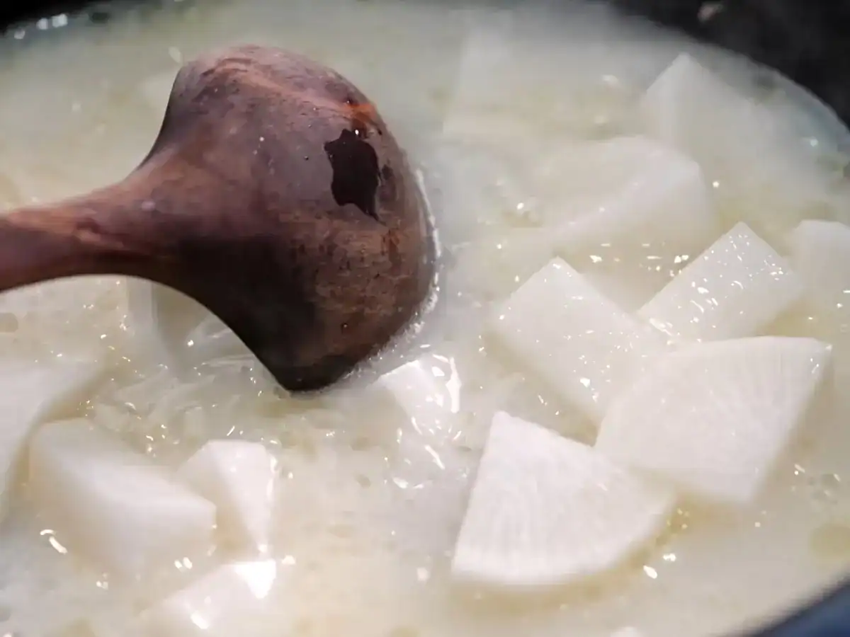 Daikon added to Korean Oxtail Soup to add sweetness
