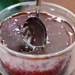 Raspberry Chia Yogurt Bowl with Chocolate Shell and Sea Salt