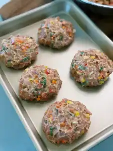 Freshly formed Spicy Vegetable Chicken Patties