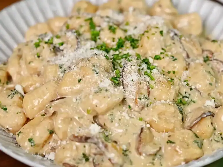 15 Minute Japanese Fusion Creamy Mushroom Gnocchi