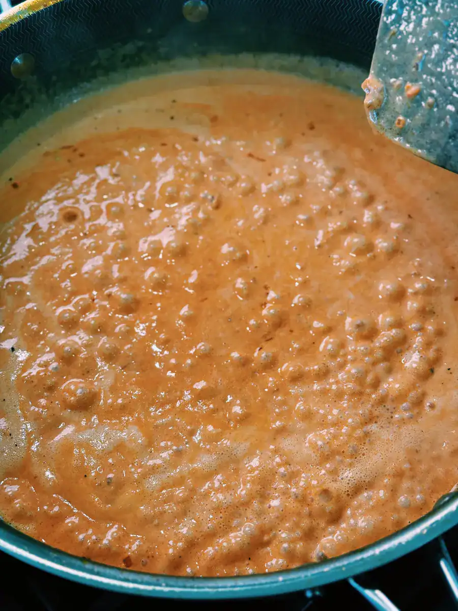 Creamy Spicy Vodka Sauce For Chili Oil Vodka Pasta made with kai dong Mama’s Chili Oil
