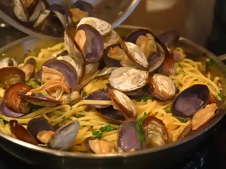 White Wine Clam Linguine finished in a pan