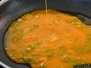 Pan Frying scallion egg for breakfast wrap, or other recipes