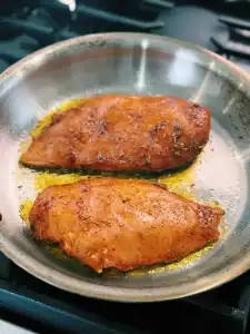Crispy Pan Fried Marinated Southwestern Chicken Breast for creamy corn chicken salad
