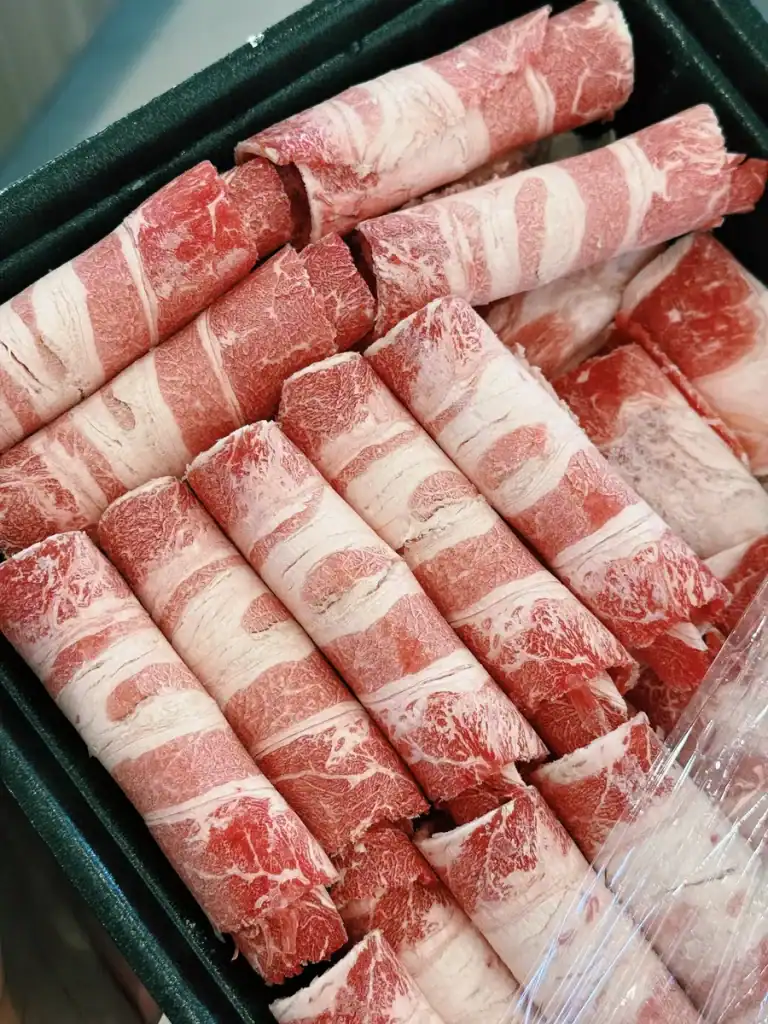 Thinly Sliced hot pot beef used for 20 minute tomato beef noodle soup, or any leftover hot pot meat recipes