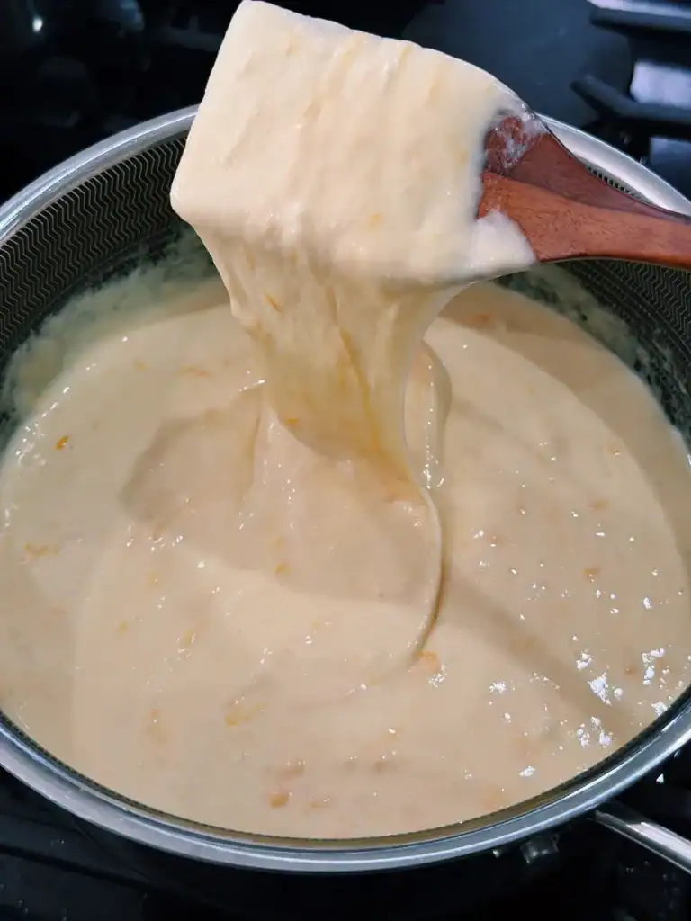 The perfect cheesy stretch for the cheesy sauce to add to Creamy Cheesy Cauliflower Bake