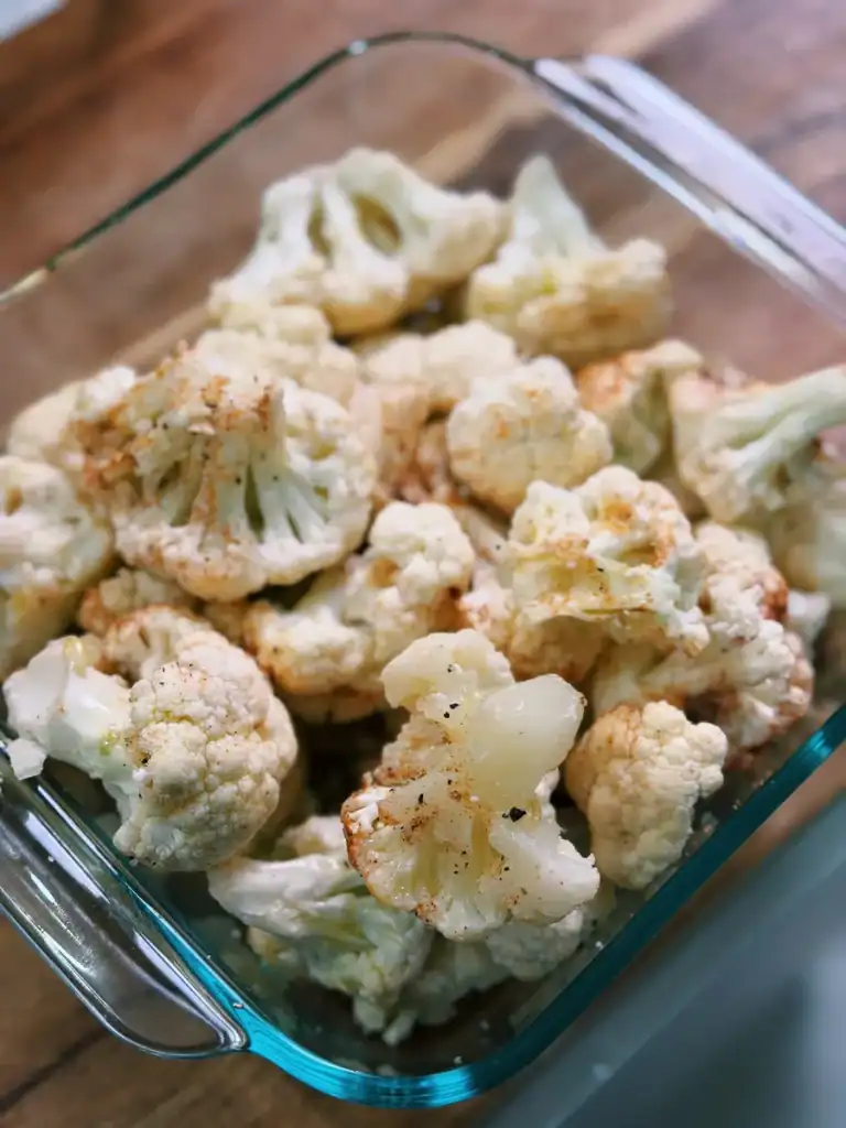 Freshly roasted cauliflowers for Creamy cheesy Cauliflower bake