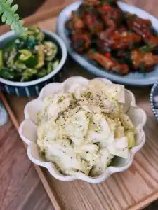 A bowl of Japanese Cabbage Salad or Yamitsuki Cabbage