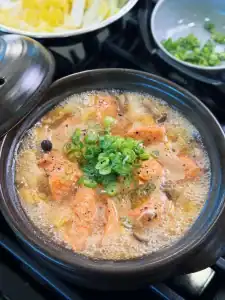 Simmering Miso Salmon Stew