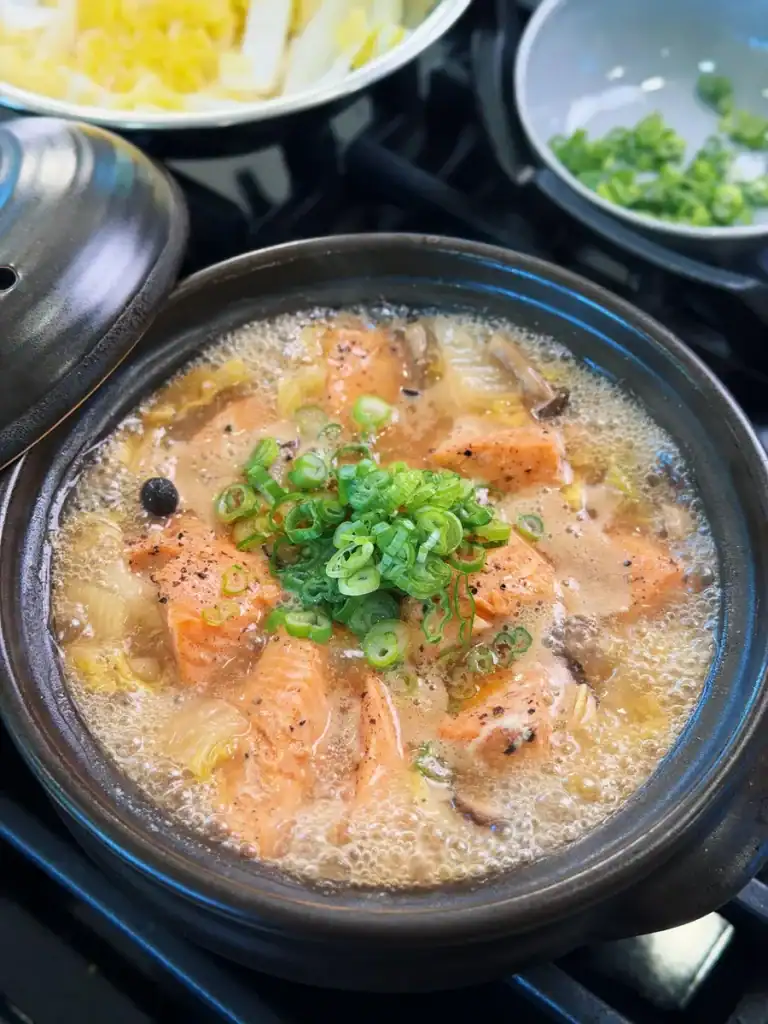 Simmering Miso Salmon Stew