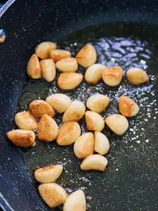 Browning Garlic for Pineapple Garlic Steak Bites