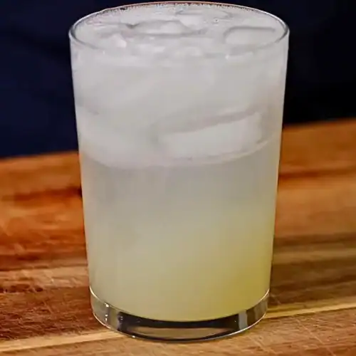 A glass of Pineapple Soju Cocktail