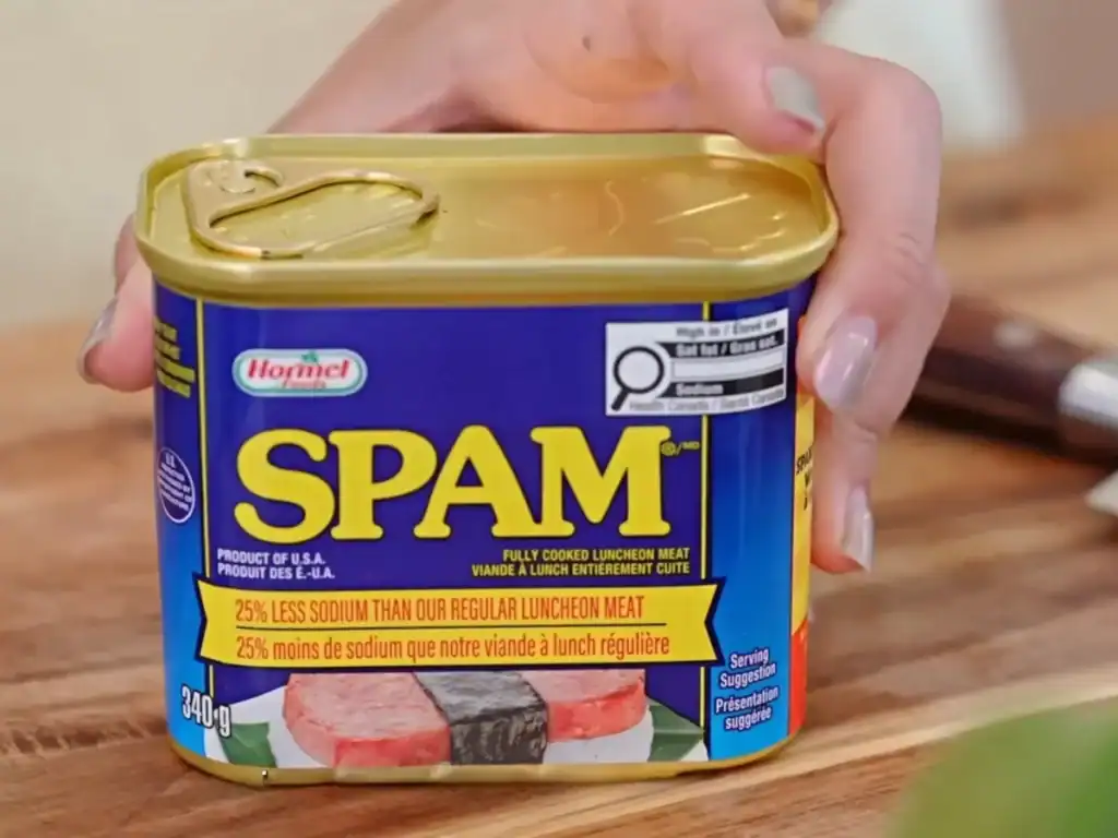 A can of spam to show size of typical can used in spam recipe 