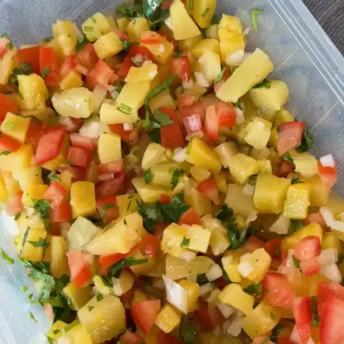 Fresh Pineapple Salsa or pico de gallo for summer bbq