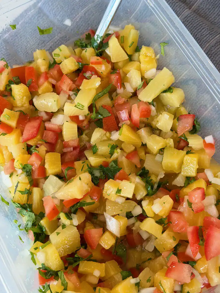 Fresh Pineapple Salsa or pico de gallo for summer bbq