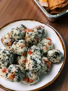 Mini Spam Rice Balls as finger food for NFL Draft Day Party